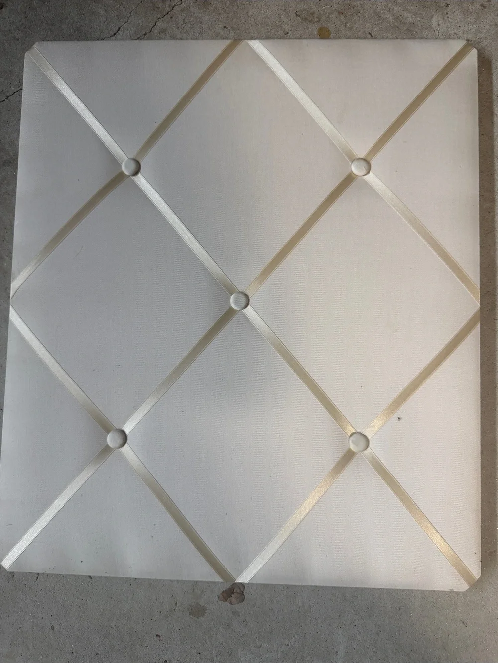 Ivory Fabric Ribbon-Tufted Wall Memo Boards (Set of 2)  16 x 14 in
& 6 x 18 in - Picture 3 of 3